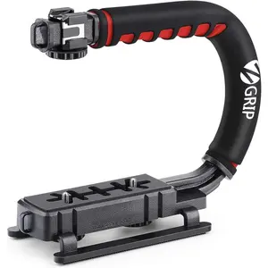 Video Action Stabilizing Handle Grip Handheld Stabilizer with Cold-Shoe Mount for  DSLR Camera Camcorder
