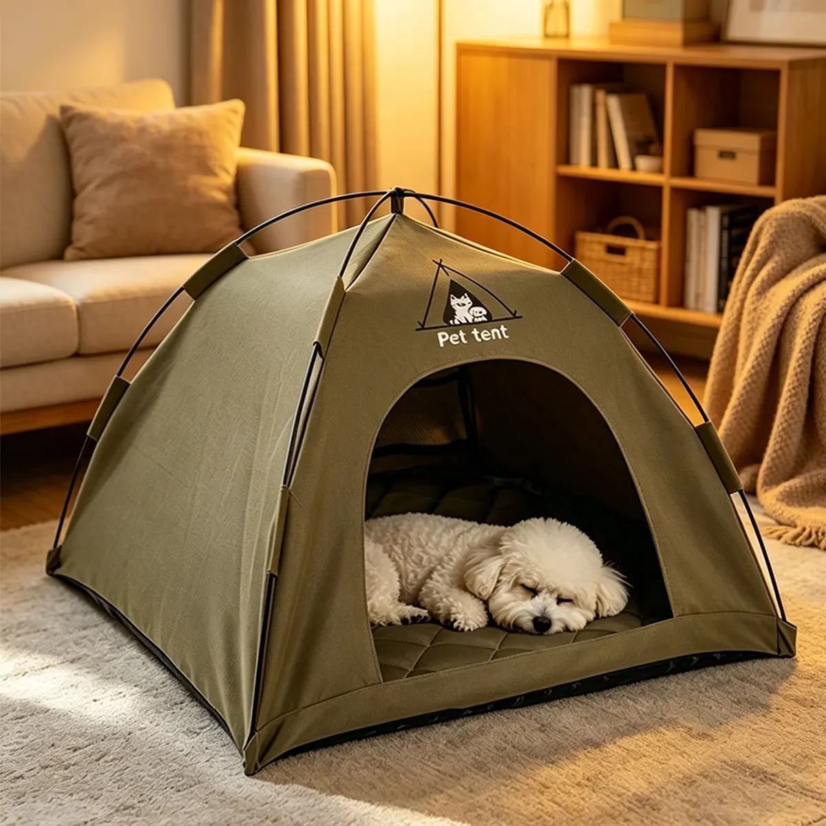 Pet Car Carrier Bed, Washable All-Season Kitten Cat Dog Tent, Portable Outdoor Outside Dog Cage, Ventilated Breathable Dog House, Universal Use