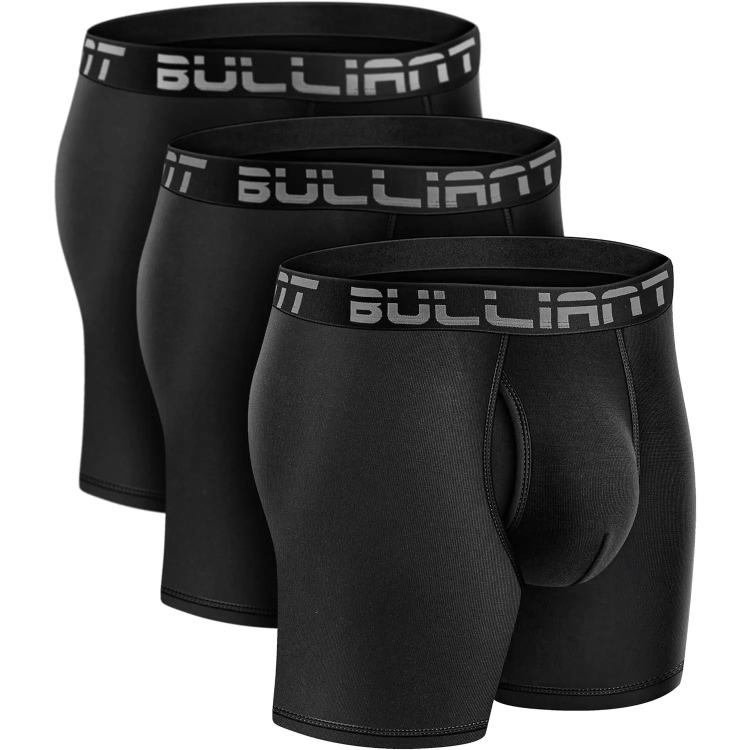 Men Boxer Briefs MultiPack,Comfortable Bamboo-Rayon Underwear Breifs 2X Soft Stretch Brethable No Riding-up