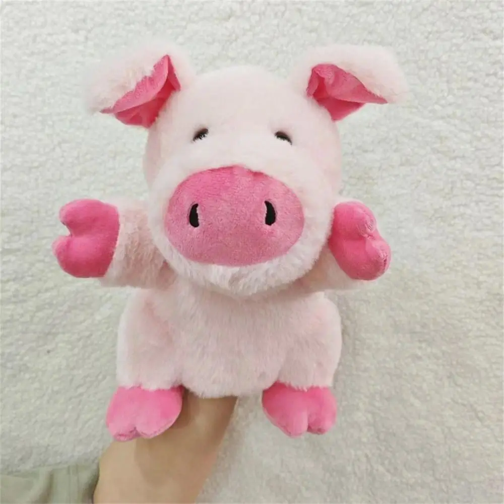 Plush Movable Open-Mouth Animal Hand Puppets (Cow, Duck, Pig, Dog, Horse, Sheep) - Unisex Storytelling & Teaching Toys for Above 2 Yrs - Classic Novelty Stress Relief Toys, Collectibles