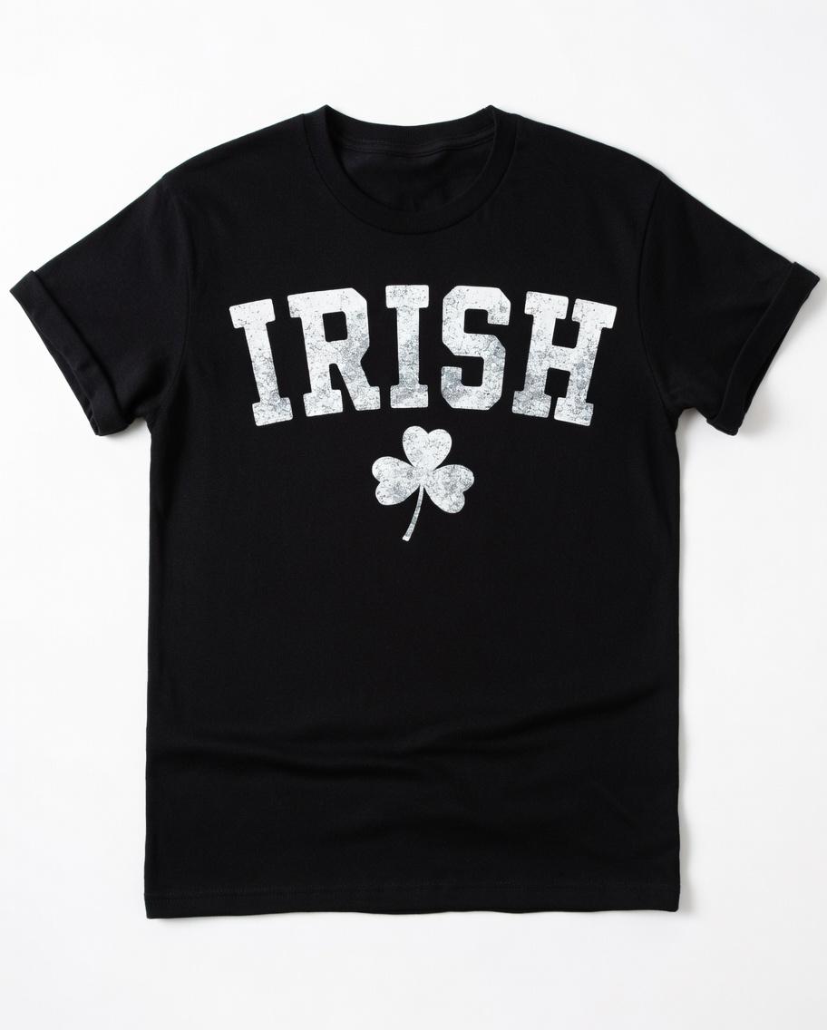 Retro Shamrock St. Patrick's Day T-Shirt, Vintage Distressed Irish Pride Graphic Tee, Lucky Shamrock & Drinking Team Short Sleeve Apparel, Aesthetic Saint Paddy’s Day & Ireland Heritage Gift Fashion Top, Viral Trendy Retro Clover Statement Streetwear Crew