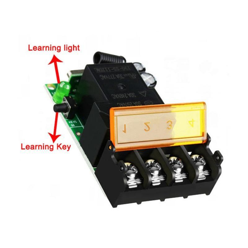 433mhz Universal Wireless Remote Switch, 220v Single Channel Relay Receiver with 2 Transmitters, Garage Door, Electric Curtains, Lighting