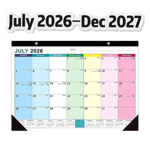 Desk Calendar 2026-2027 - Ougesi 18 Month Desk Top Calendar July 2026 - Dec 2027,17x12 Academic Desk Calendar with Thick Paper, Calendar Design, Large Blocks for Home & Office (Colorful)