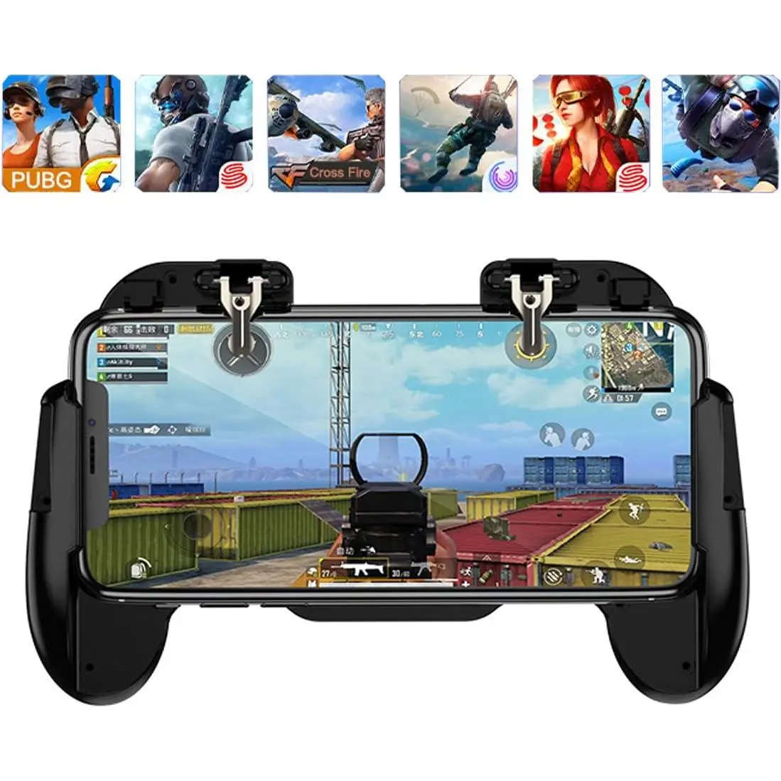 Mobile Phone PUBG  Controller L1R1 Shoot and Aim Trigger Joystick  Gamepad for PUBG Mobile/ Out,Phone Gaming Controller for 4.7''- 7.0'' Android & iOS (H6)