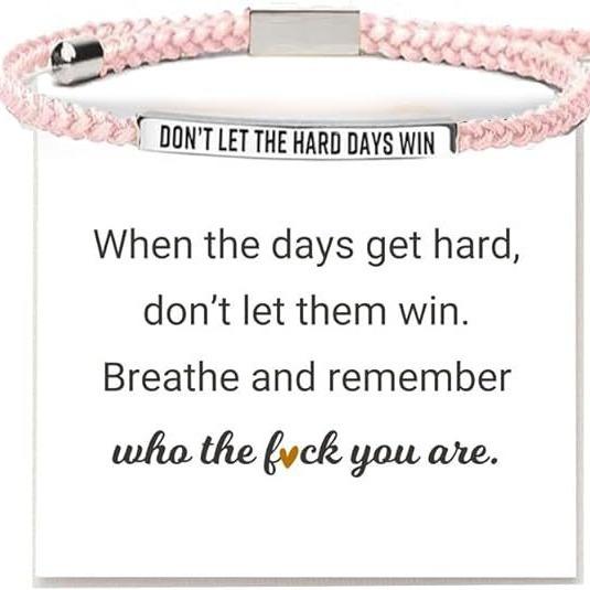 Elevate Your Spirit with Our Elegant Braided Adjustable Inspirational Bracelet in Stainless Steel and 18k Gold Plated Featuring the Uplifting Engraved Message Don't Let The Hard Days Win Perfect for Daily Wear and a Meaningful Gift -RR