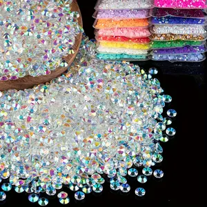 3mm 5000pcs Transparent AB Resin Flatback Rhinestones, Bulk Sparkling Gems for Nail Art, Mugs, Bottles, Crafts, Jewelry Making, Bling Rhinestone Decoration, Nail Art Accessories