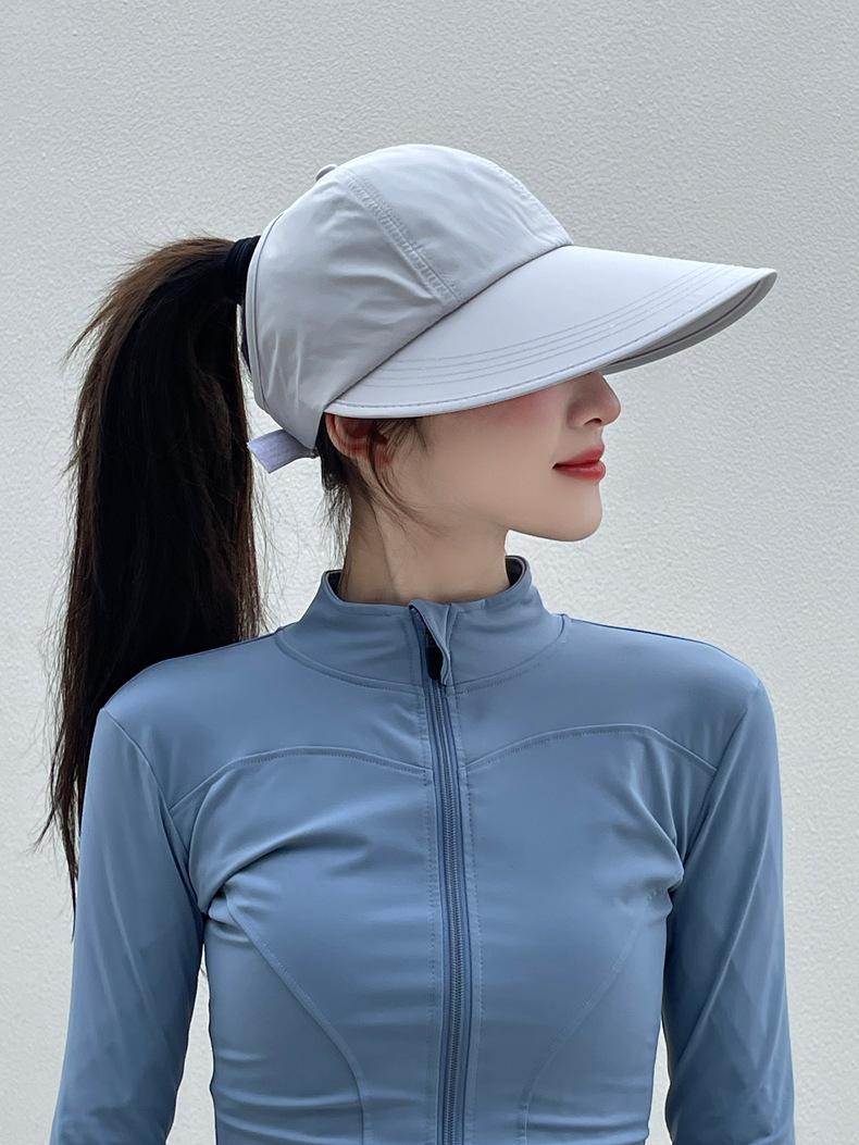 Women'S Wide-Brim Ponytail Sun Hat With Holes, Extra Coverage, Lightweight And Breathable, Suitable For Outdoor Travel, Beach Excursions, Daily Casual Wear, Unisex, UV Protection Fishing Sun Hat, Adjustable For Summer Leisure