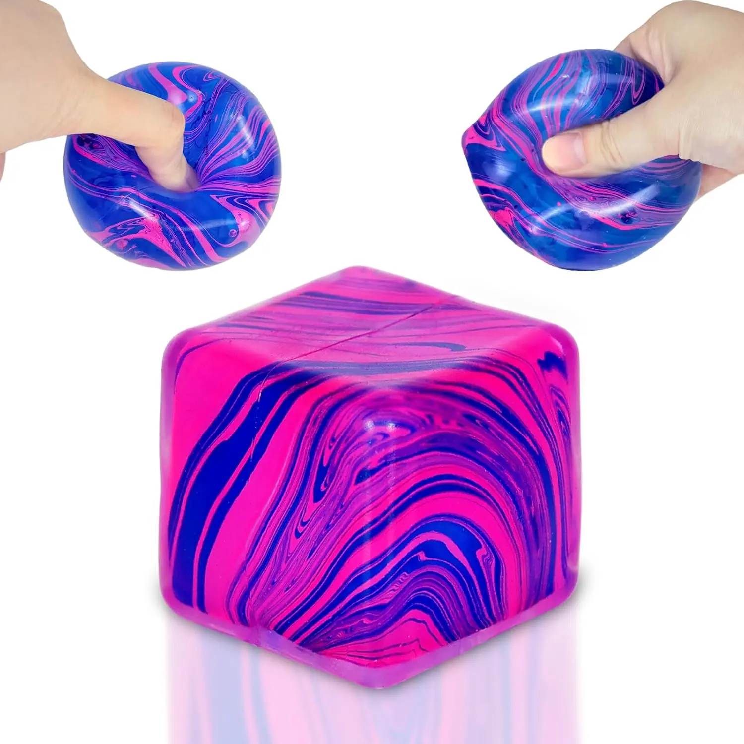 Squishy Fidget Toys Stress Cube, 1.97"*1.97" Stress Balls for Kids Adults Stress Relief, Ice Squishy Cube Sugar Balls, Sensory Toys for Kids with Autism an danxiety Disorder(Purple)fidget toys