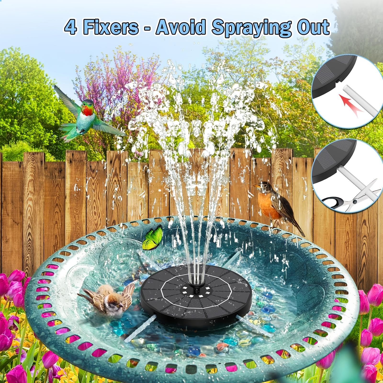 3.5W Solar Bird Bath Fountain with LED Lights, 2-in-1 Auto Color-Changing Water Pump for Garden, Pond, Patio, Kids Outdoor Toy, Bird Attracting Decor, IPX8 Waterproof, Tool-Free Setup