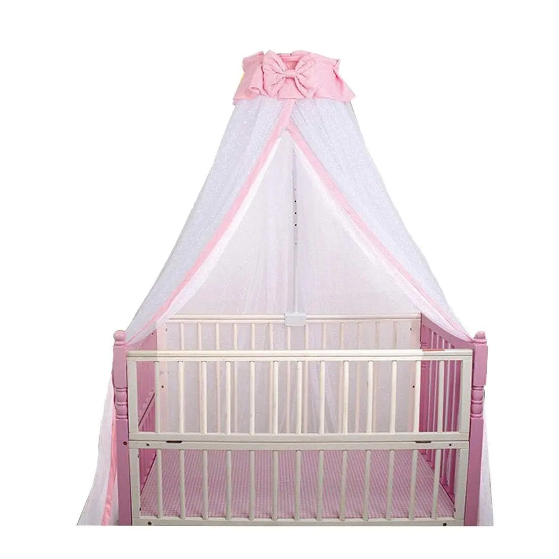 Breathable Crib Netting Bed Curtains Canopy for Kids Mosquito Net Bedroom Decor (Pink, Mosquito net)