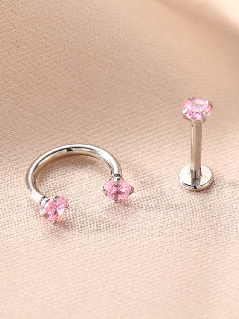 Rhinestone Decorated Magnetic Nose Rings for Galentinesparty, Magnetic Nose Cuff, No Piercing, Daily Wear for Men & Women, Alloy Body Jewelry