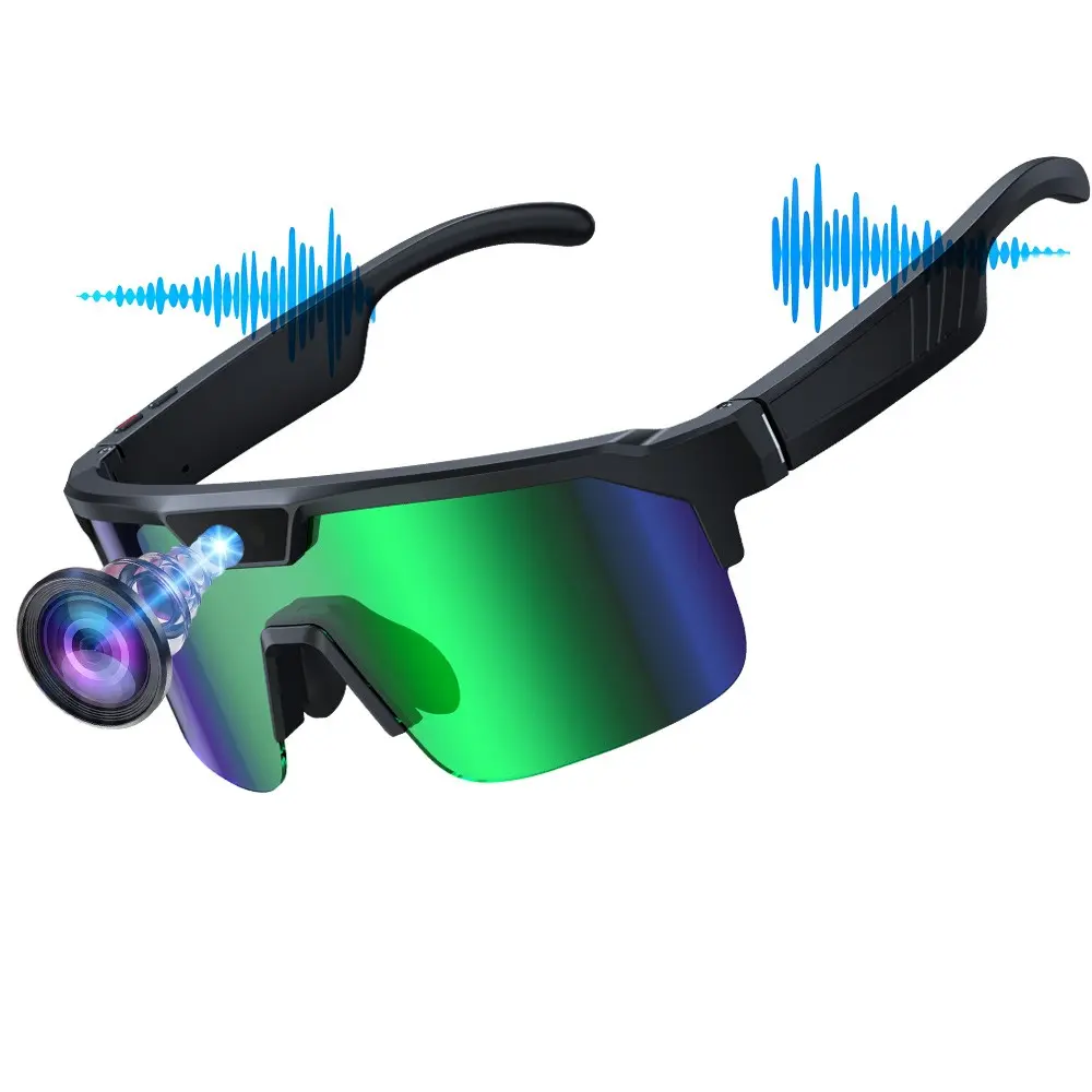 Bluetooth Sport Audio Smart Glasses for Cycling, 8MP Camera, 4GB Memory,Hands-Free Video Shooting,One Click Recording , ABS+PC Frame,270Mah Battery, Bluetooth Call ,Music Playback,AI Translation(139 Languages)