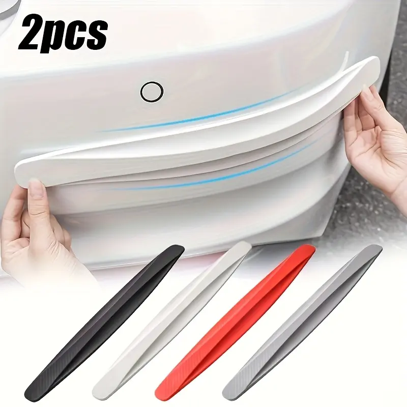 [2pcs Bumper Guards] 2pcs Universal Carbon Fiber Non-Scratch Car Safeguard - Durable PC Material, Front & Rear Corner Bumper Guards for Enhanced Safeguard, Automotive Accessories for Cars, Trucks, SUVs, and Vans, Bumper Safeguard
