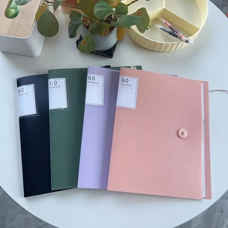 4pcs Transparent Plastic A4 File Bags, 60-Pocket Organizer Holder, Waterproof & High Transparency, Durable PP Material for Document Organization