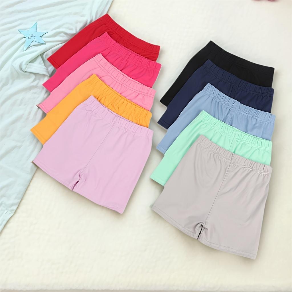 10pcs Random Toddle Girls' Stretchy Dance Shorts - Comfortable, Safety, And Breathable Bike Shorts for Kids - Soft, Lightweight Fabric for Active Play