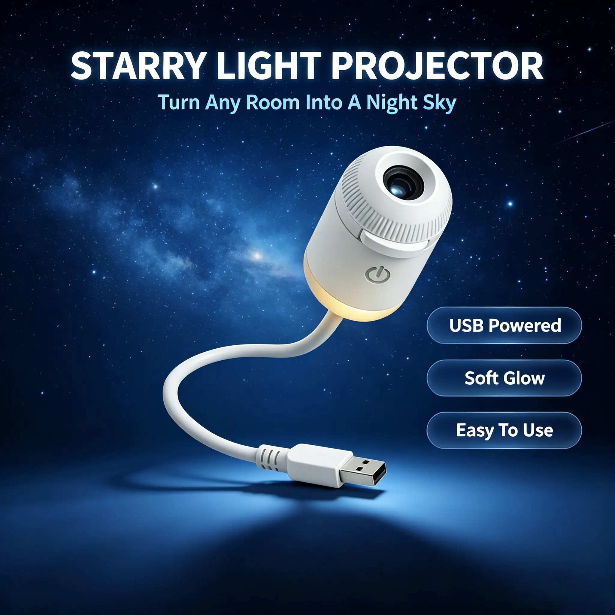 Multifunctional Best-Selling Projection Night Light, Starry Sky Light, USB-Powered Mood Light, Wireless Gift Light, Holiday Decorations