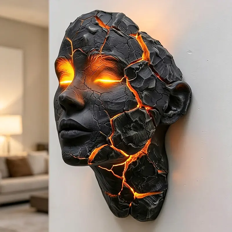3D Cracked Wall Lamp with Dynamic Cracked Effect-LED Night Light, suitable for homes, bedrooms, living rooms, bars, and cafes-Modern Gothic-style lighting fixture, easy to install, no plastic frame, batteries not included
