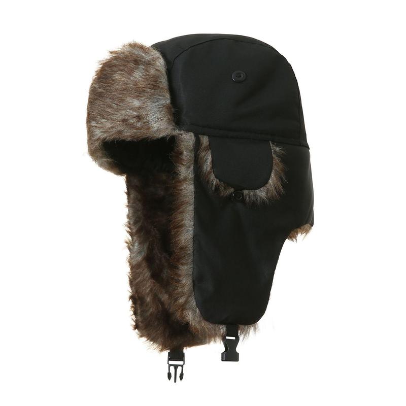 Heavy Duty Trapper Hat with Ear Flaps - Windproof Winter Hat for Men Women, Faux Fur Lined Ski Snow Hat for Hiking/Commute