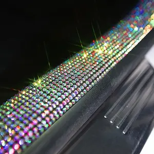 1pc Car Artificial Diamond Threshold Protection Strip Anti Scratch Sticker Car Interior Decorative Car Universal Threshold Strip Anti-Collision Decorative Strip To Enhance Vehicle Aesthetics