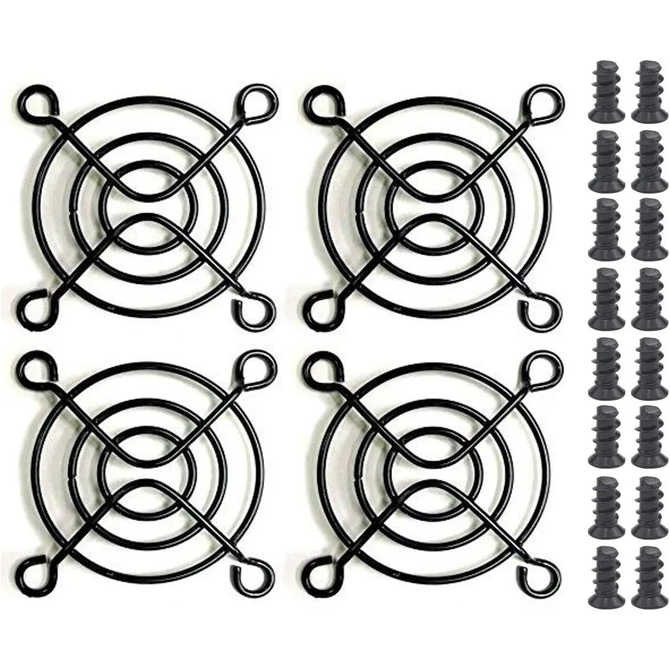 4pcs 50mm Black Fan Grill Guard with Screws