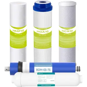 5-stage 75G GPD Reverse Osmosis System  Filter Set 1-Year, Under Sink RO Water Filter System Kit Compatible with  10"  System, 1/4" Output.