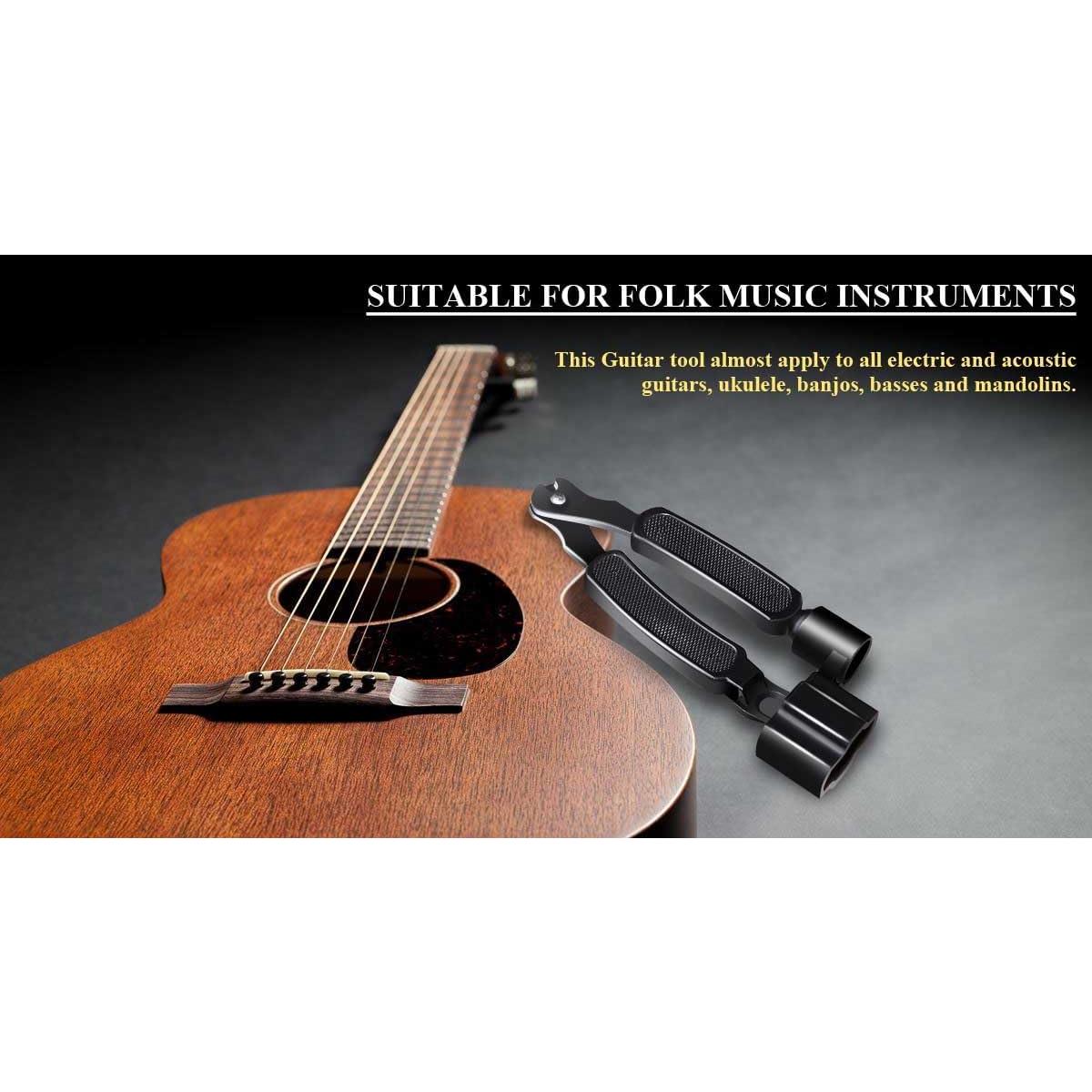 Guitar String Winder  Pin Puller - 3 In 1 Multifunctional Guitar Maintenance Tool/String Peg Winder + String  + Pin Puller Instrument Accessories (Style-A)