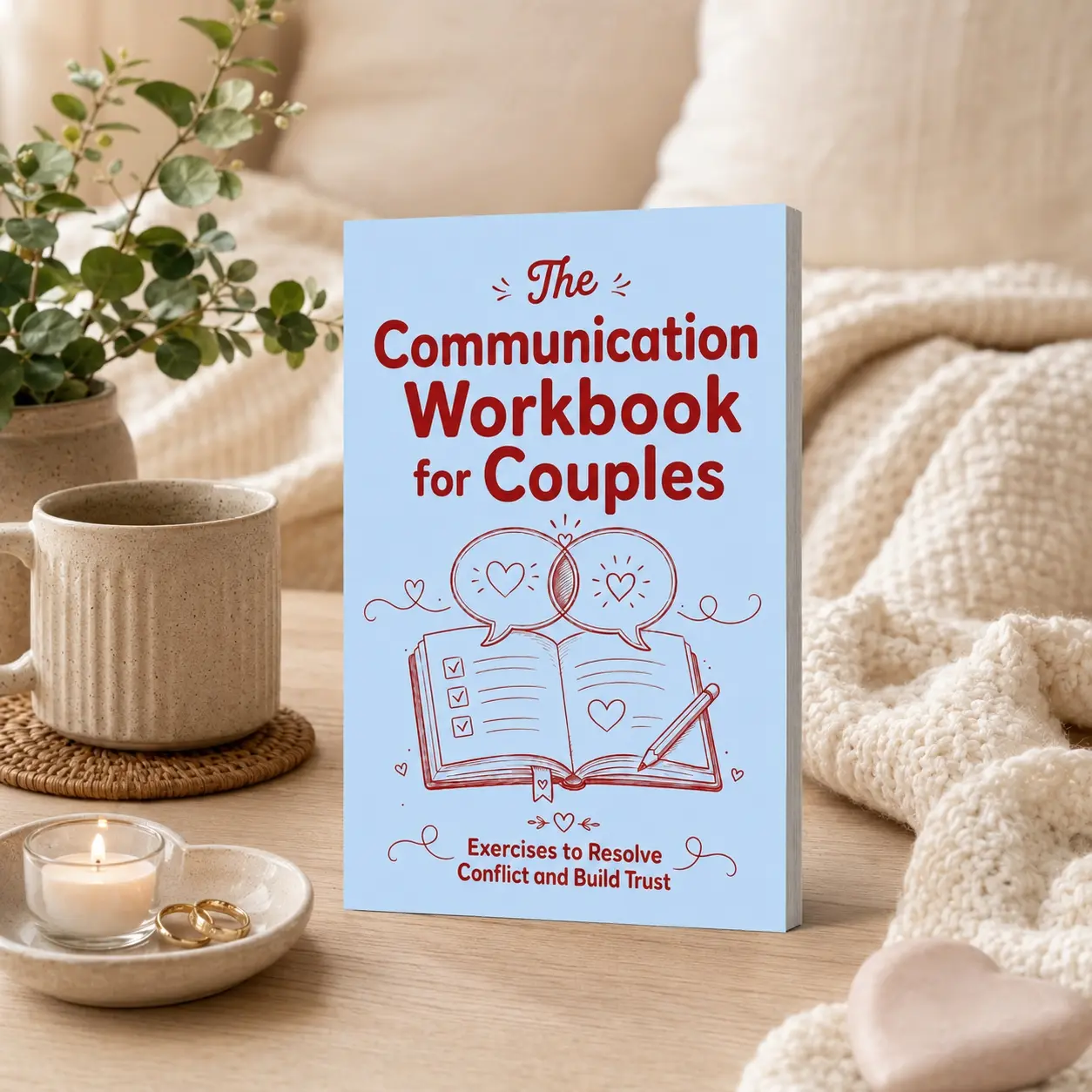 Marriage & Relationship Book, Couples Therapy Workbook with Communication Exercises, Fight Less, Resolve Conflict, Rebuild Trust, Improve Emotional Connection