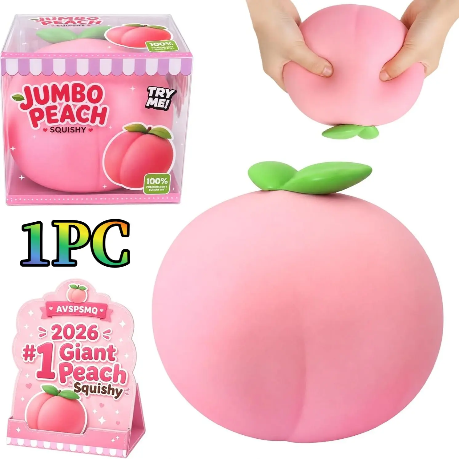6in Peach Squishy, Jumbo Realistic Peach Stress Ball, Moldable Soft Squishy for Anxiety Relief, Squishy Squeeze Fidget, Party Favor for Adults, Stress Relief Squishies