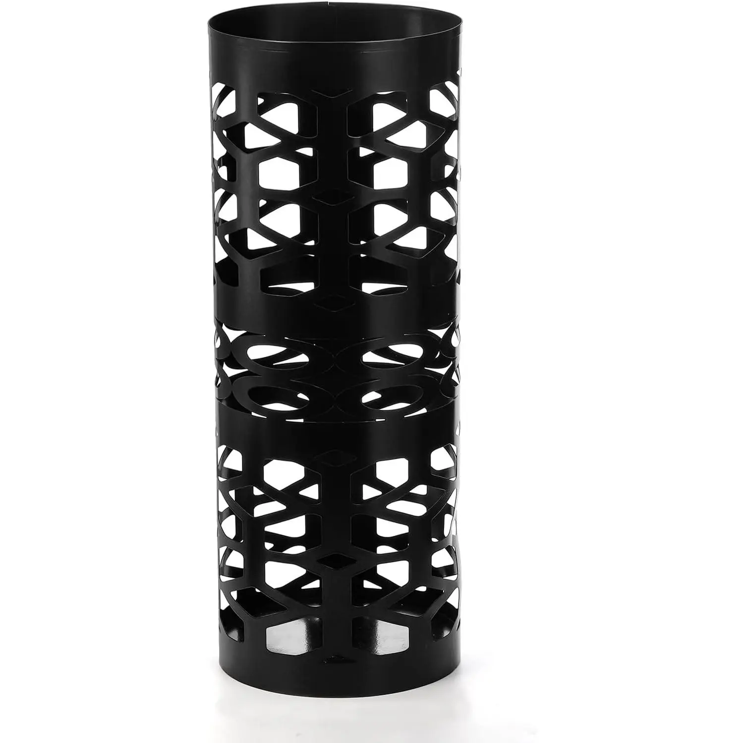 Black Metal Freestanding Umbrella Stand, Round Cane & Umbrella Holder for Entryway, Home, Office, 5.9 x 5.9 x 15.7 InchesGift