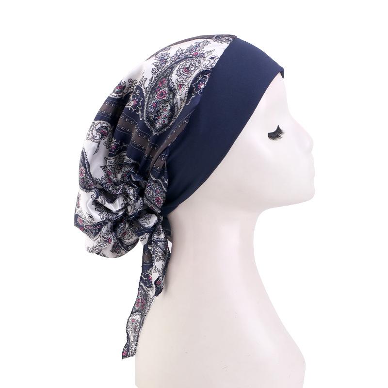 New Braided Turban Hat, Satin Print Tie Chemo Cap, Wide Elastic Sleep Bonnet
