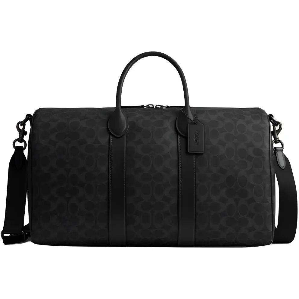 Coach Compass 45 Leather Travel Bag for Men and Women – Classic Style in Black