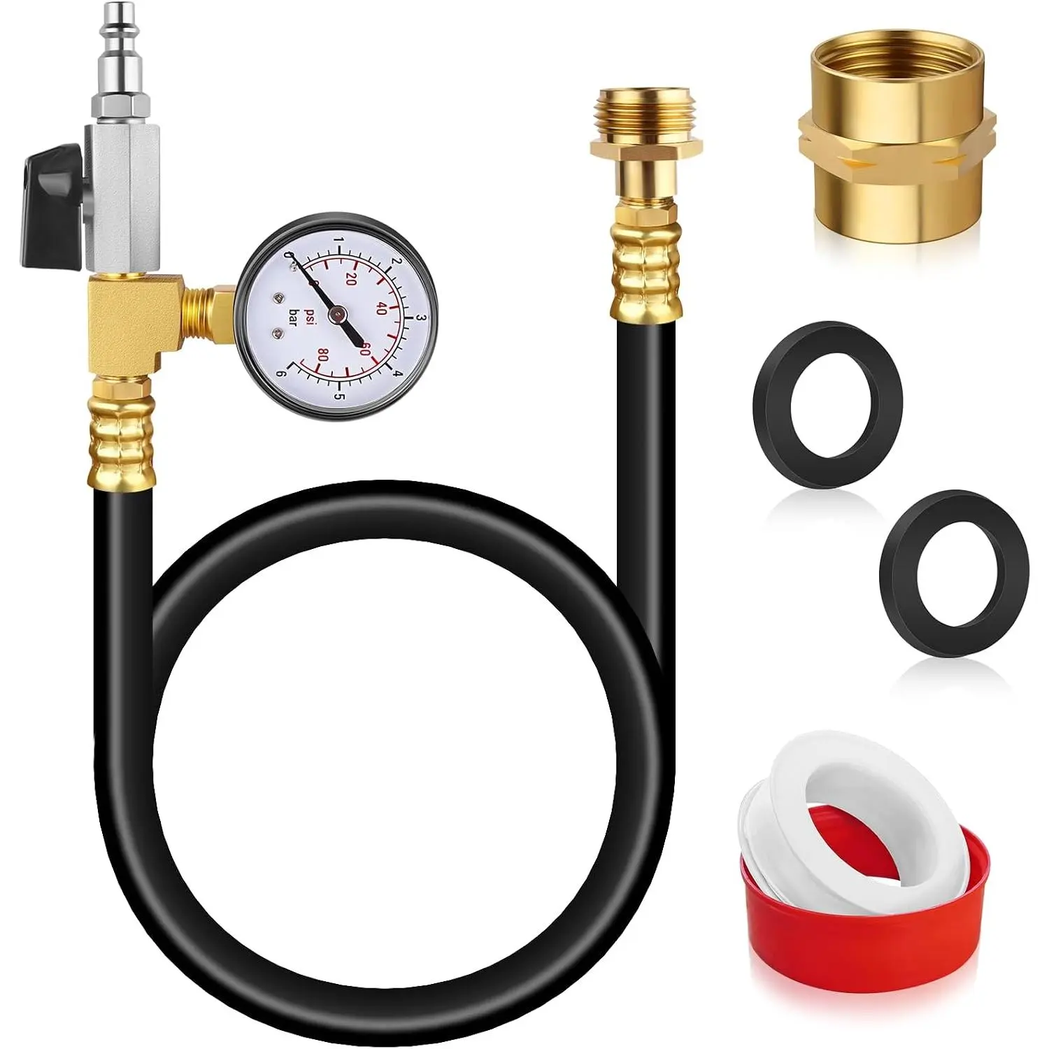 Upgraded RV Winterizing Kit with Pressure Gauge & Control Valve