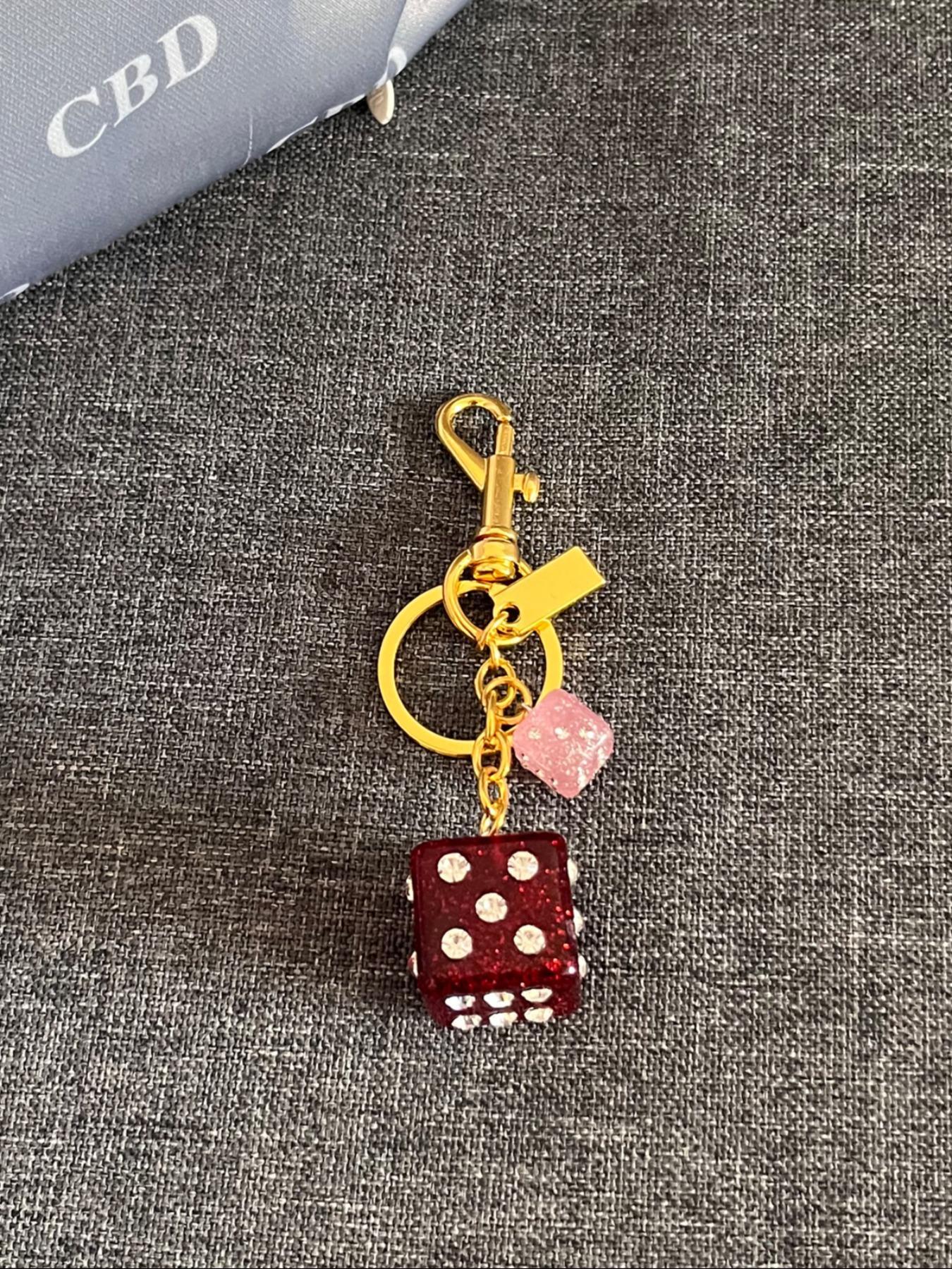 Cute Dice Design Keychain, Fashionable Bag Purse Charm Keychain for Women, Trendy All-match & Exquisite Keychain for Birthday Gift, Keychain for Bags