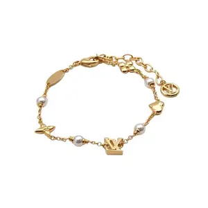 Pre-owned LOUIS VUITTON Heart Logo Bracelet AlloyP216346760