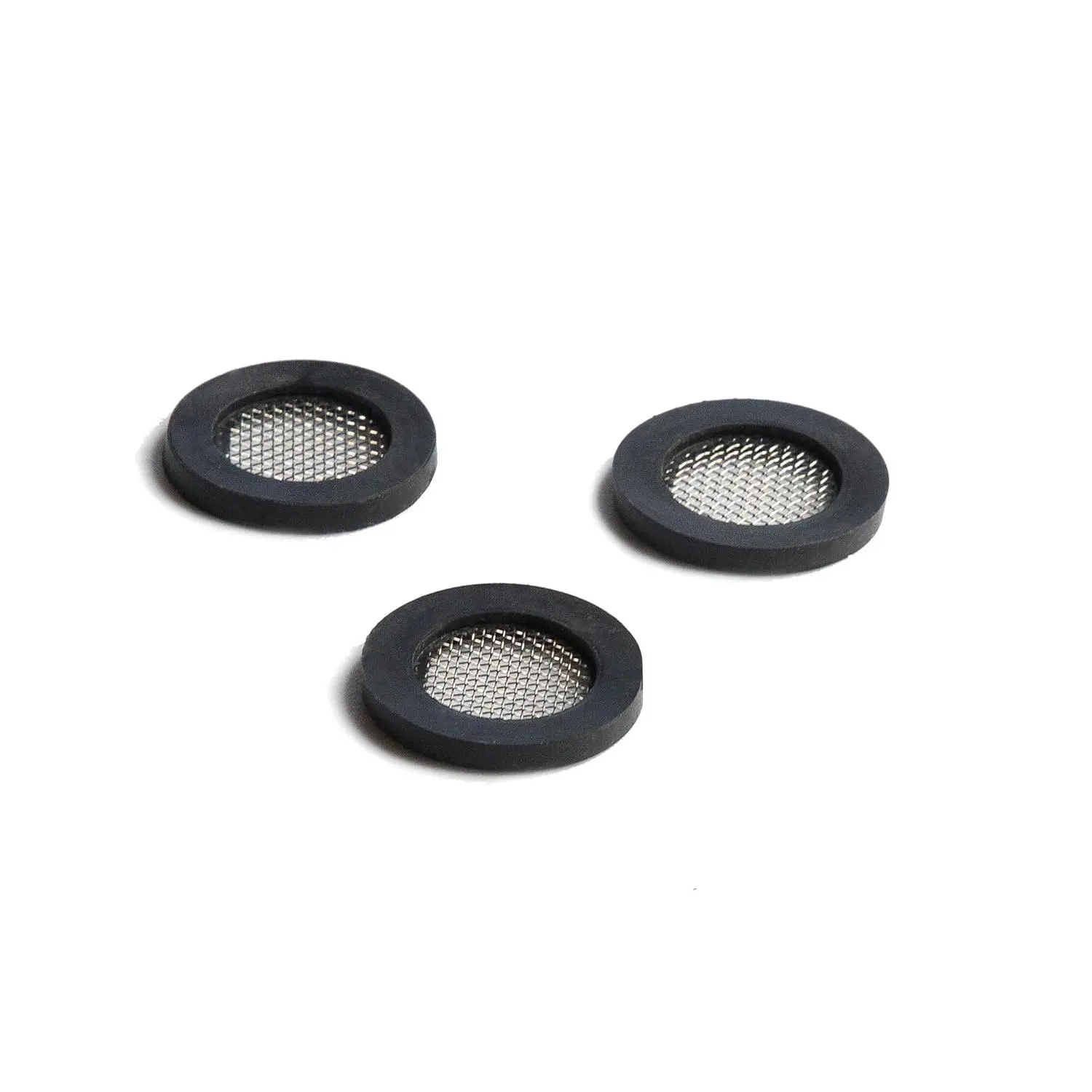 3-Pack Rubber Shower Head Gaskets with Wire Mesh Core - Fixed Shower Head Compatible, Handheld Hose Fit, Flow Restrictor Support, Tight Seal, Universal Pipe Fit (3 Washers Included), Three Washers