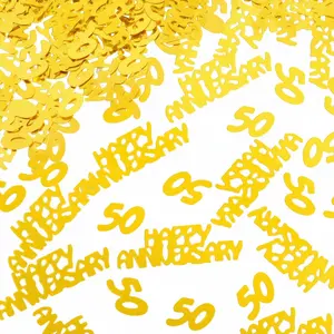 800 count 50th Anniversary Confetti  Glitter Confetti Birthday Wedding Table Scatter Decorations for 50th Birthday Wedding Anniversary Party Supplies