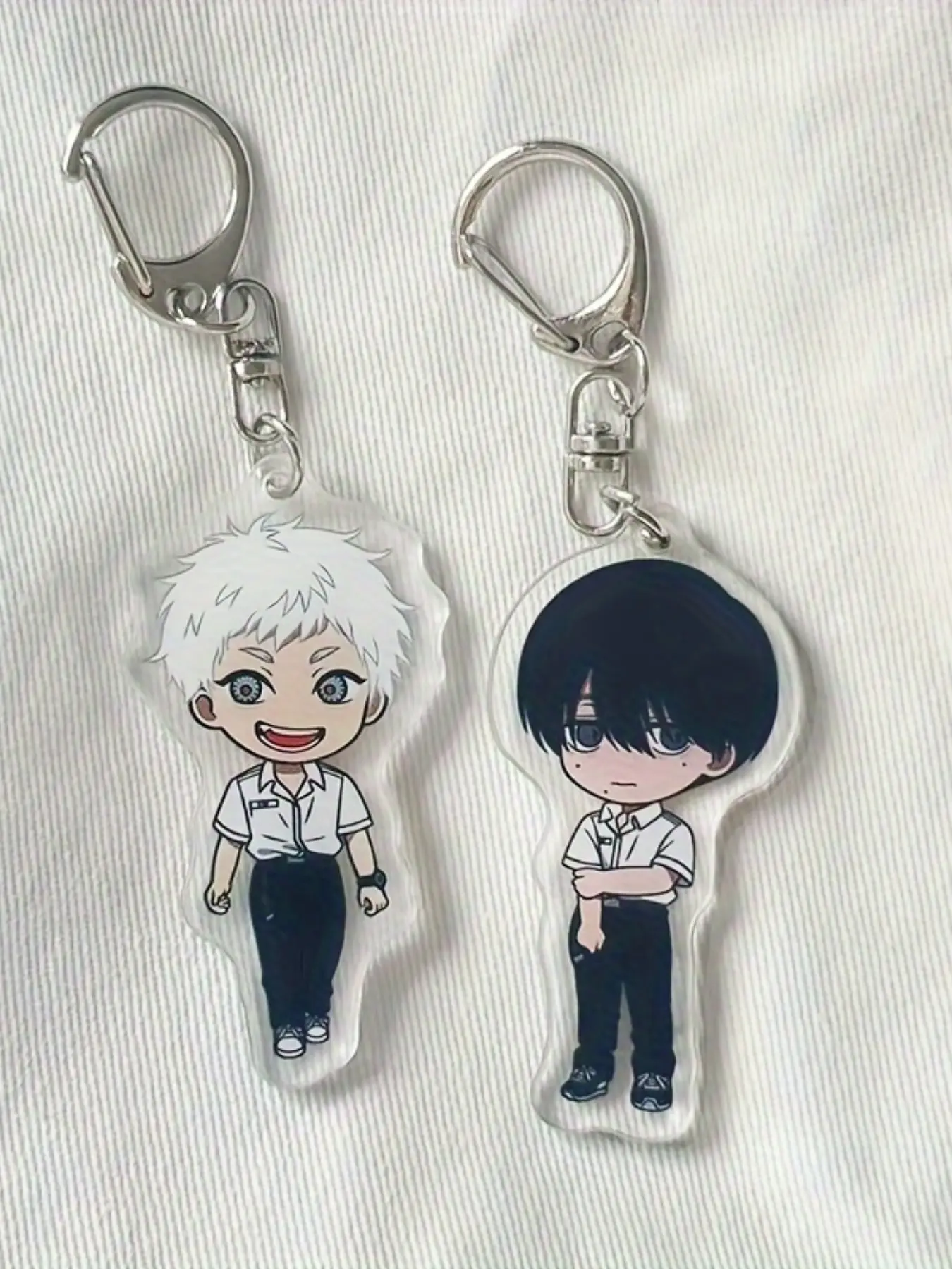 2D Plane 2-Piece Anime Cartoon Character Acrylic Keychain, Cute Role Key Ring, Bag Decoration, Collectible Gift, Fun Accessory