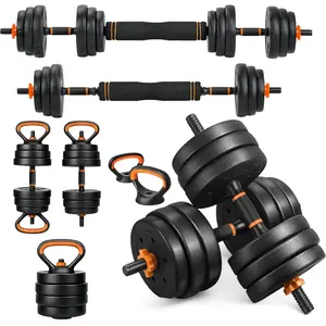 Fitness Workout Multi Functional Adjustable Dumbbell Weight Set Lbs 44lb Barbell Kettlebell Push-up Stand Home Gym Exercise Equipment for Men Women Summervibes
