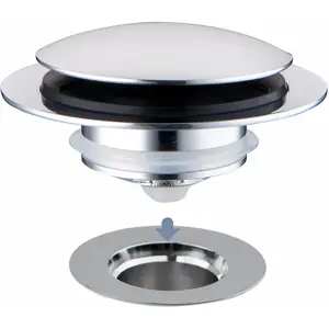 18ACTIVEKITChrome Plated Universal Tub Dain Stopper, Hidrop Pop Up Bath Drain Tip Toe Bathtub Drain Stopper,Conversion Kit Assembly, Replaces Lift and Turn, Tip-Toe and Trip Lever drains for Tub, EZ Install