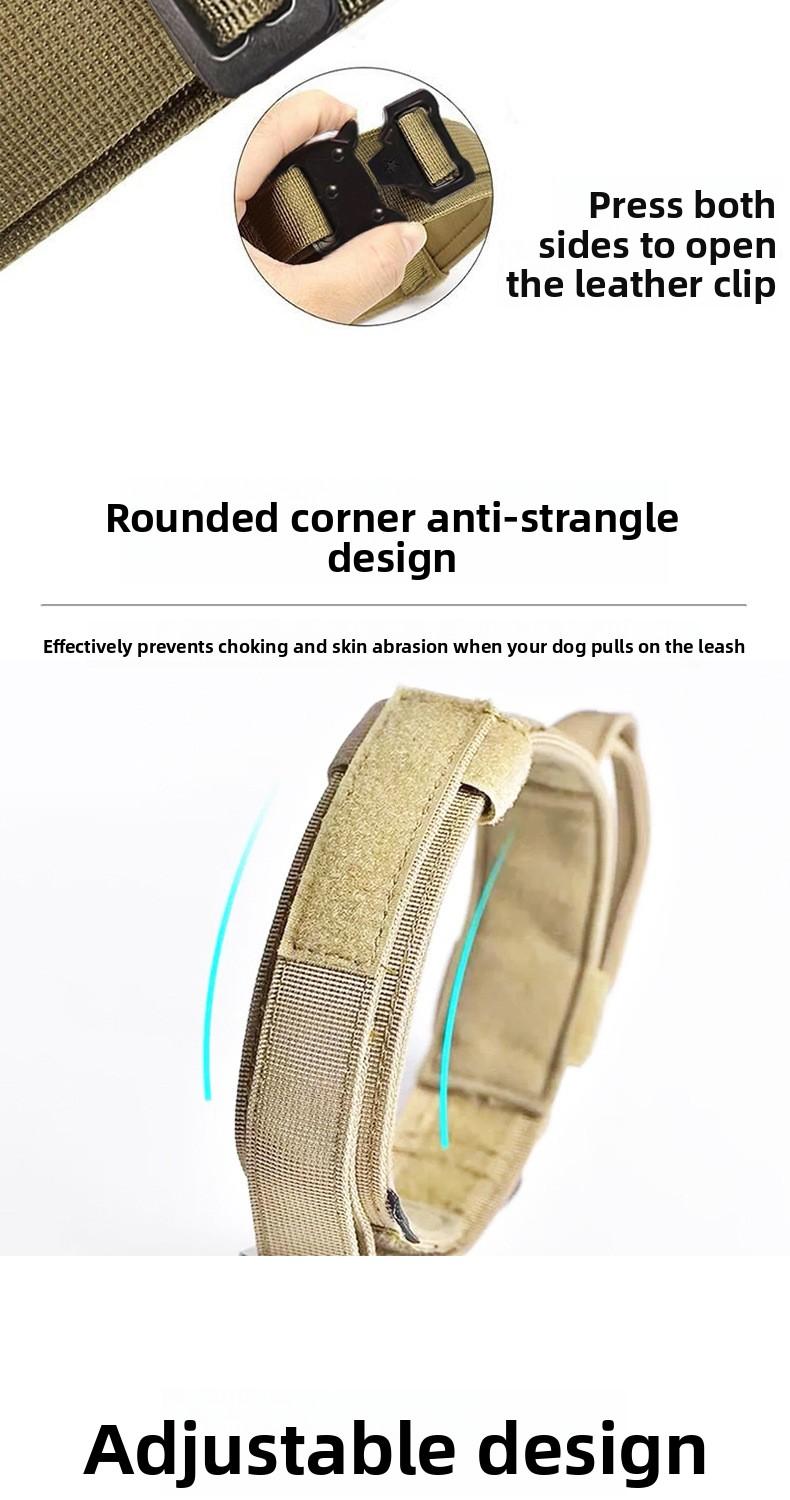 Tactical Dog Collar with Quick-Release Metal Buckle & Control Handle, Military-Grade Durable Nylon, Adjustable for Medium & Large Dogs, Camo Training Collar for German Shepherd, Pitbull, Rottweiler, Ideal for Walking, Hiking & Outdoor Training