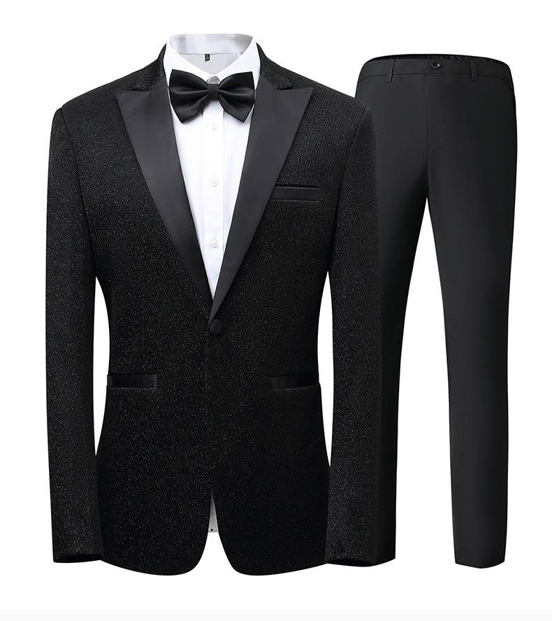 Men's Slim Fit 3-Piece Color Block Suit  Notch Lapel Light Business Groom Wedding Tuxedo, Center Vent