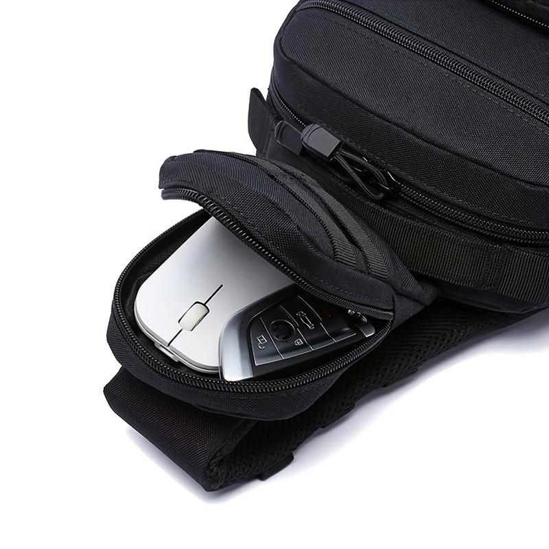 Tactical Sling Bag for Men Outdoor Travel Daypack Multi-Pocket Compact EDC Crossbody Backpack Durable Lightweight Polyester Secure Zip Closure Ideal for Hiking Camping Sports