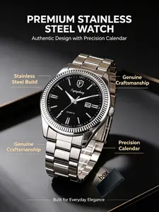 Unisex Quartz Watch with Calendar Function, Analog Dial, Fold-Over Fastener, Perfect for Daily Wear, Gifts for Loved Ones