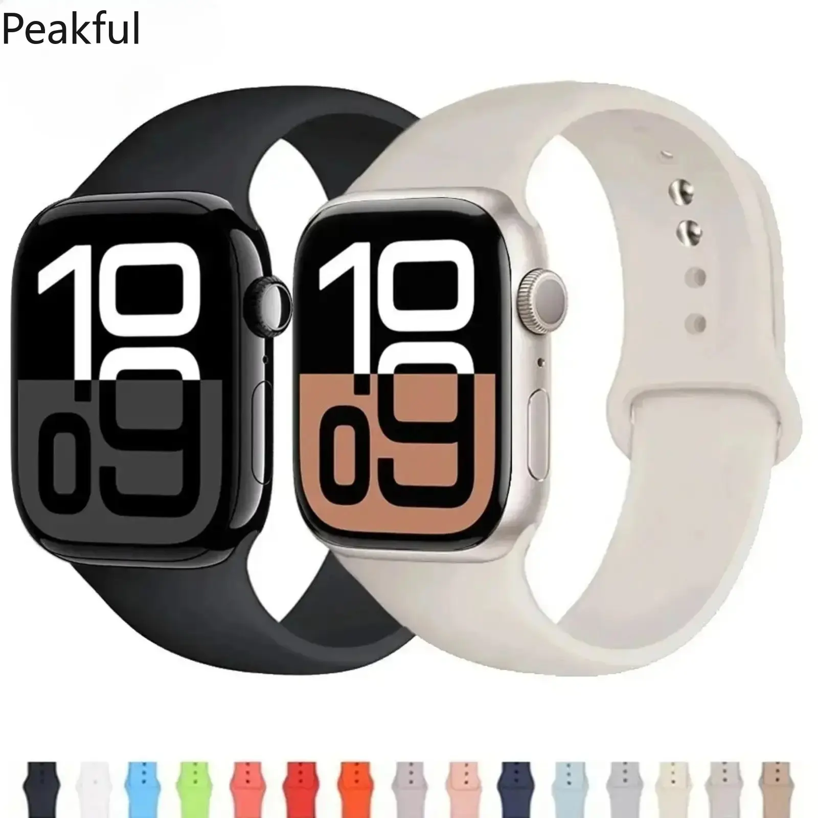 Soft Silicone Watch Band for Apple Watch All 38-49mm Models, Durable Lightweight Replacement Strap with Secure Pin Closure, Perfect for iWatch Series SE & Ultra 1/2, Ideal for Fitness & Everyday Wear