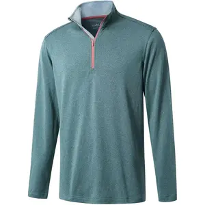 Quarter Zip Golf Pullover Men Dry Fit Long Sleeve Performance Wicking Mock Neck 1/4 Zip Pullover Mens Sweatshirt