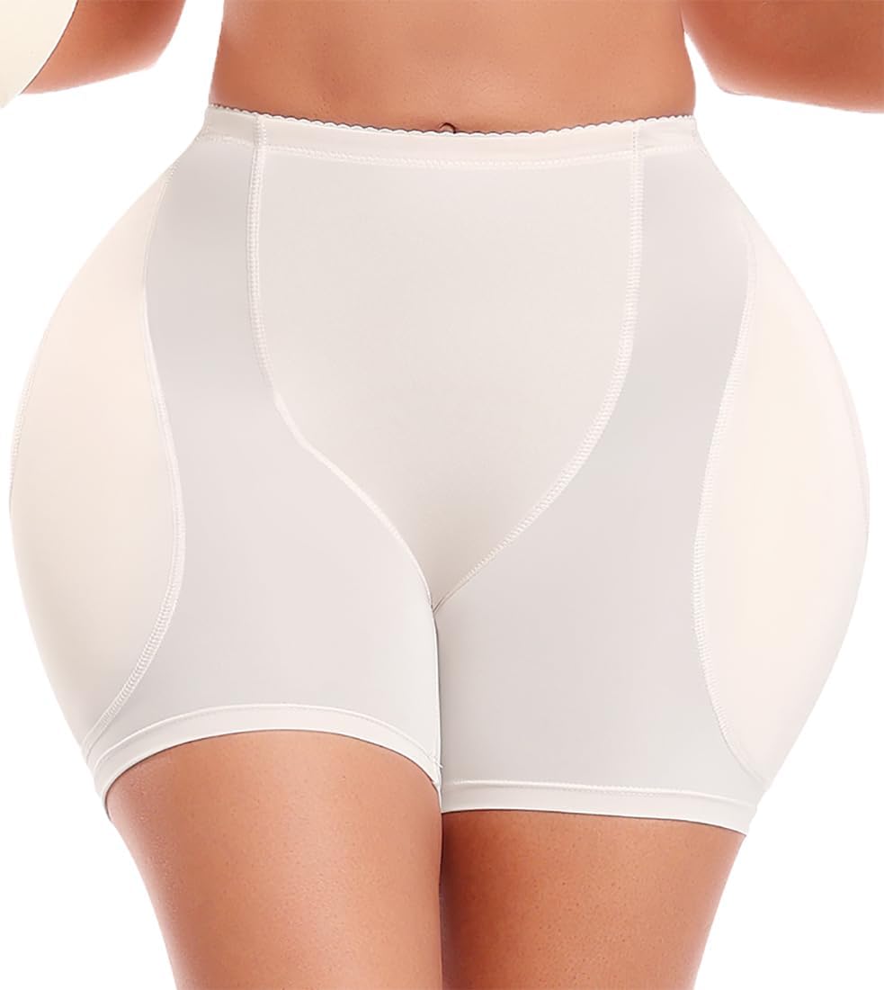 POP CLOSETS Padded Underwear for Women Tummy Control Shapewear Shorts Butt Pads Basic Womenswear Soft Breathable Solid Color Lingerie SpringStatements