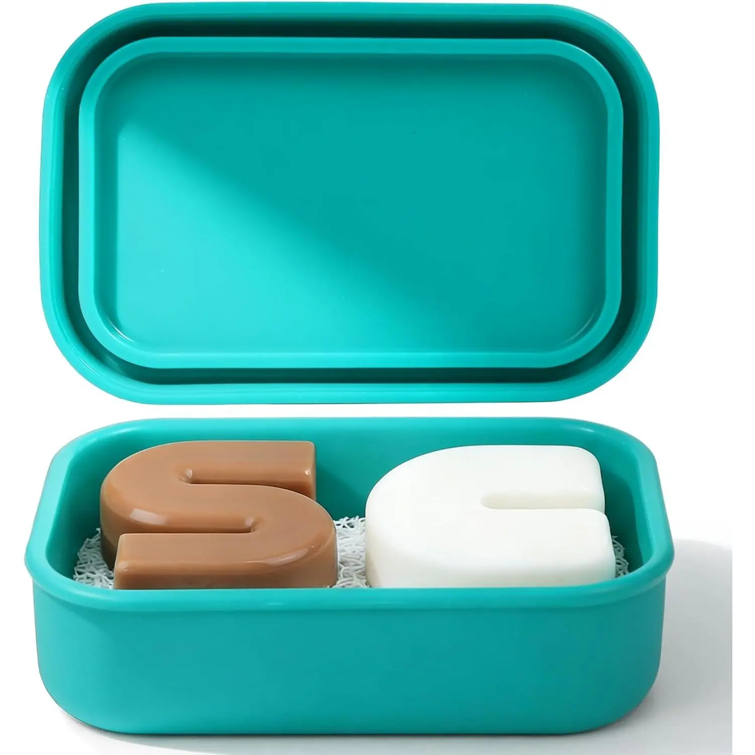 Shampoo Bar Travel Case with Drain Pad - Leak Proof Bar Soap Travel Case for 2 Bars, Shampoo & Conditioner Bar Holder for Camping, Gym | 1 Pack, Green