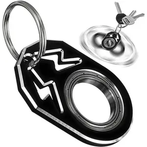 Aluminum Key Spinner Keychain, 4.7*3.3CM Metal Fidget Spinner Key Chain, EDC Stress Relief Finger Spinner Toy, Anti-Anxiety Fidget Gadget for Everyday Carry, Office Relaxation & Gifting