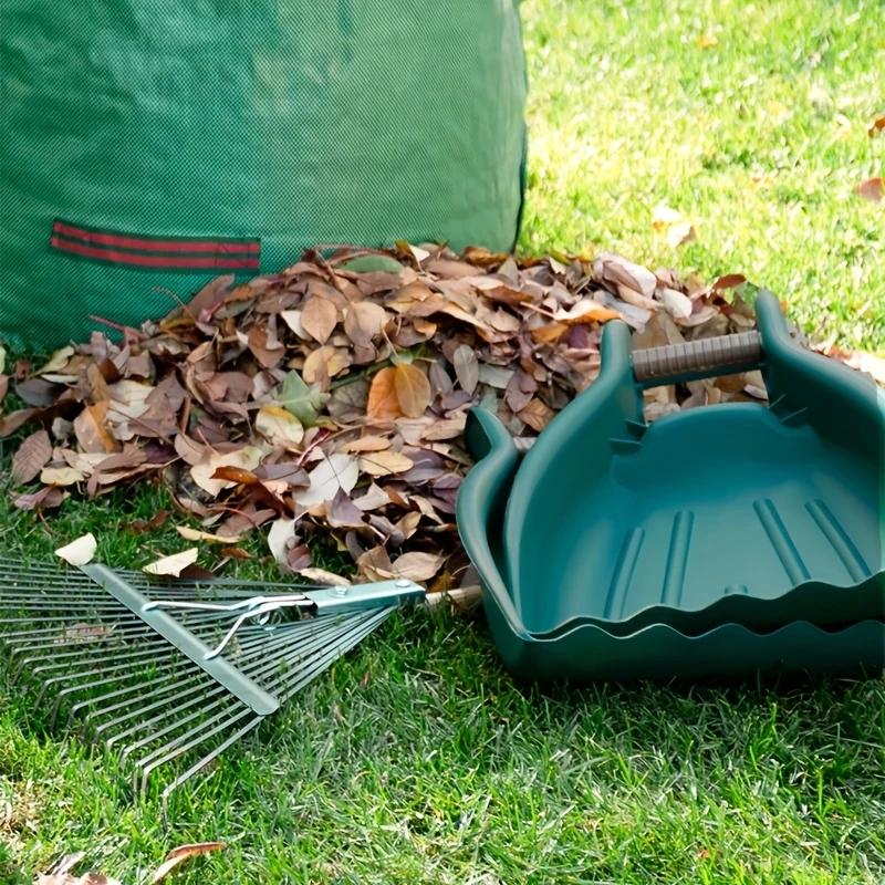 Pmmj 2-Pack Large Handheld Garden Rake Leaf Scoops for Leaf Removal, Plastic Lawn Leaf Grabbers, Manual Weeders for Yard Debris Cleaning