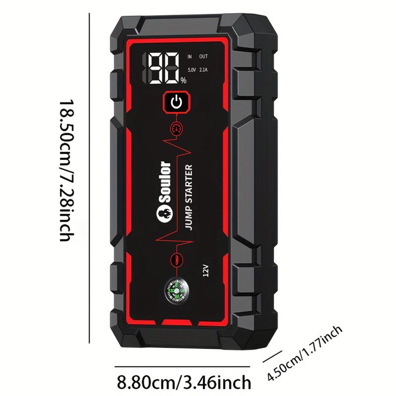 Soulor CY20 Plus-20000mAh Jump Starter & Power Bank 12V Booster with LED Flashlight EVA Bag for Cars SUVs Motorcycles Trucks Boats